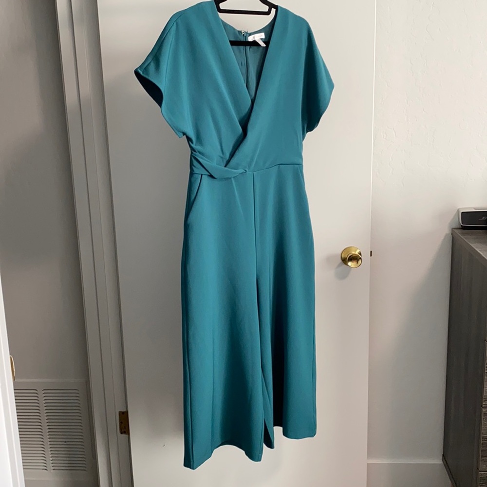 Leith Women Cropped Jumpsuit, Aquamarine